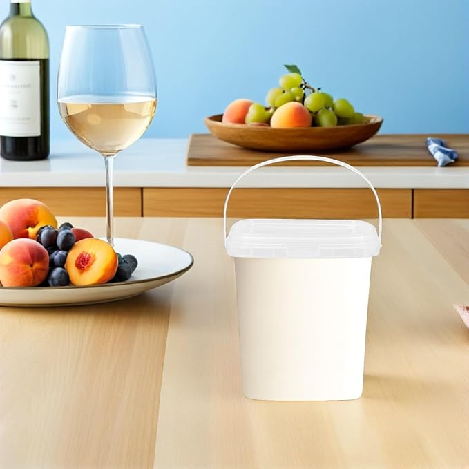 UPKOCH Thickened Square Ice Cream Buckets with Lids 3.14X3.14X2.83 Inch Reusable Ice Cube Storage Containers for Kitchen Freezer Food Preservation 10-Pack