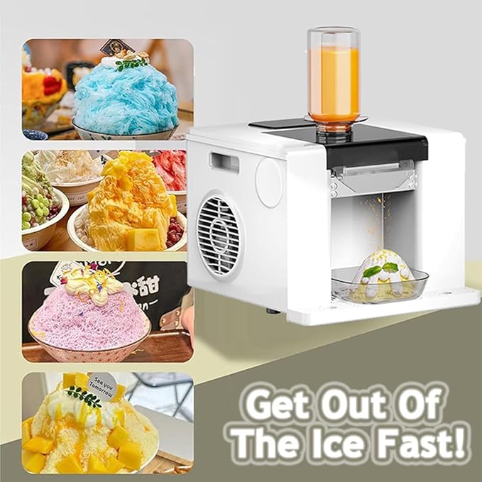 Snowflake Ice Machine - 280W Snowflake Crusher Machine 60kg/24h - Intelligent Control Snow Ice Maker Electric Ice Crusher for Bar Cocktails/Milk - Commercial/Home,White