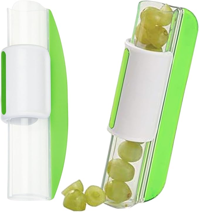 Grape Cutter Tomato Slicer, Multi-Function Small Fruit Cutter Kitchen Accessories Cake Decoration Tool Cherry Slicer(COLOR:green)