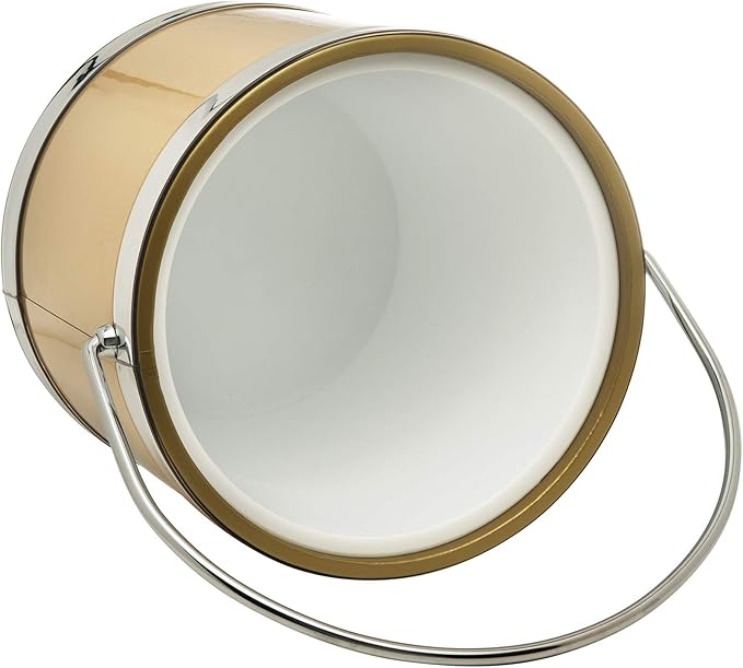 Made In USA Metallic Deco Collection Double Walled Insulated Ice Bucket With Ice Tongs (3-Quart, Gold & Silver)