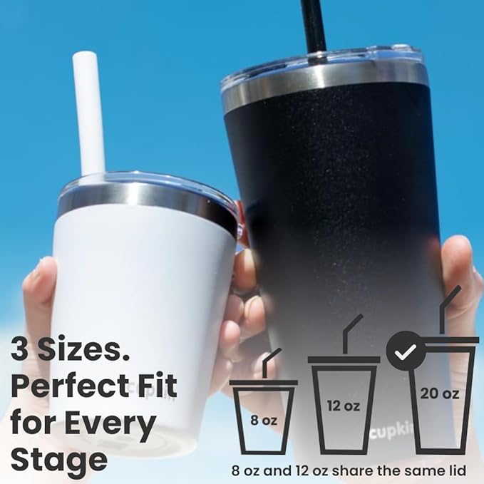 CUPKIN Stainless Steel Insulated Tumbler with Lid and Straw, 20 oz Stainless Steel Cups, Set of 2 Travel Coffee Mug for Adults, Iced Coffee Cup with Lid, Tumbler for Travel (Blue + Green)