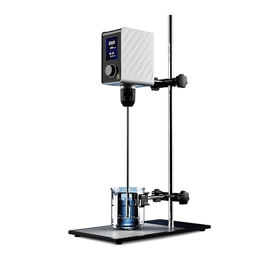 Electric Overhead Stirrer 60L Digital LCD Mixer 100-2000 RPM Variable Speed Lab Stirrer with Timer Stand & Rod for Laboratory