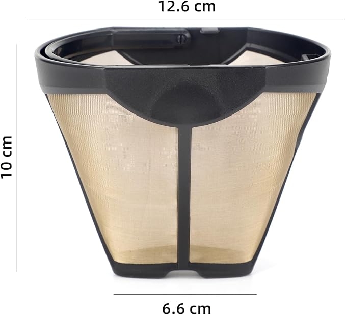 Reusable Gold Tone Coffee Filter for Ninja Dual Brew CFP201 CFP300 CFP301 CFP305 CFP307, BPA-Free Stainless Steel Permanent Coffee Basket