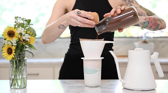 CoffeeSock ’The Original’ Reusable 100% Organic Cotton Coffee Filters - 2 pk Cone #2 Filters | Coffee Sock Cloth Drip 2 Coffee Filter | Organic Cotton Alternative - Zero-Waste & Eco-Friendly - C2