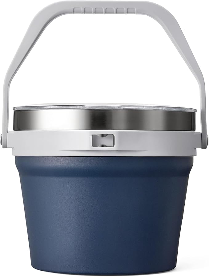 COKTIK 7L Insulated Ice Bucket with Lid，Double Wall Vacuum Stainless Steel Beverage Bucket Keeps Frozen Longer，Holds 6 Longnecks or 3 Bottles of Wine，for Cocktail, Champagne, (Navy,1 Pack)