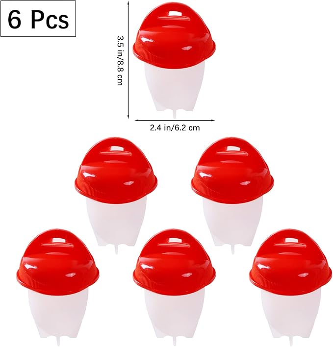 6 Pcs Egg Cooker, Silicone Non-stick Egg Boiler, No Shell Egg Cook Cups, Fast Poaching Egg for Breakfast