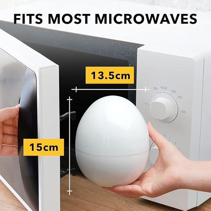 Microwave Egg Boiler 4 Egg Capacity Microwave Egg Cooker for Hard Boiled Eggs Microwave Egg Maker Under 9 minutes Medium and Hard Boiled Egg Cooker Rapid Egg Boiler Microwavable Egg Poacher