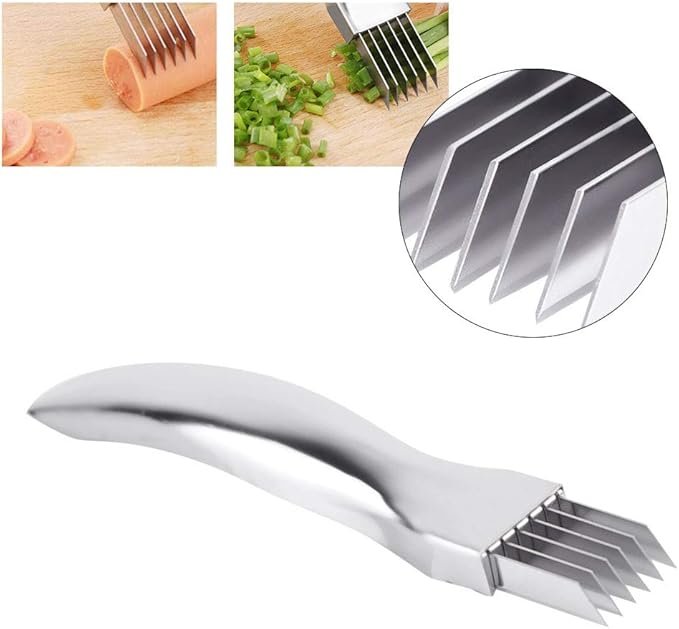 Mandoline Slicer,Mandoline Slicer for Kitchen,Potato Slicer,Onion Slicer,kitchen Salad Scissors,Vegetable Cutter Sharp Scallion Cutter Shred Knife, Steel Onion Holder