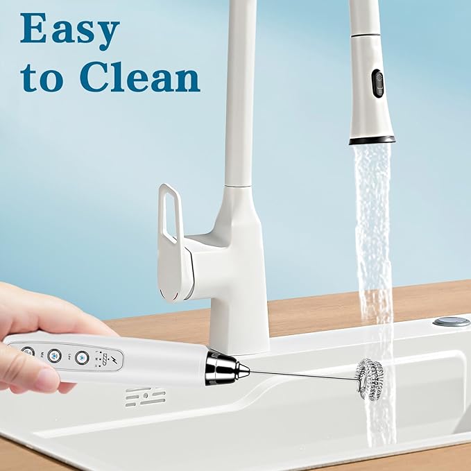 BSRGMS Milk Frother Handheld for Coffee, Electric Whisk 3 Speed Adjustable, Drink Mixer with Stainless 3 Whisks, Rechargeable Hand Frother Wand, Foam Maker for Latte Cappuccino Hot Chocolate Egg White