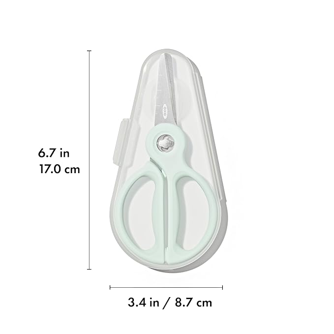OXO Tot On-the-Go Food Scissors with Case, Baby Fruit and Vegetable Slicer