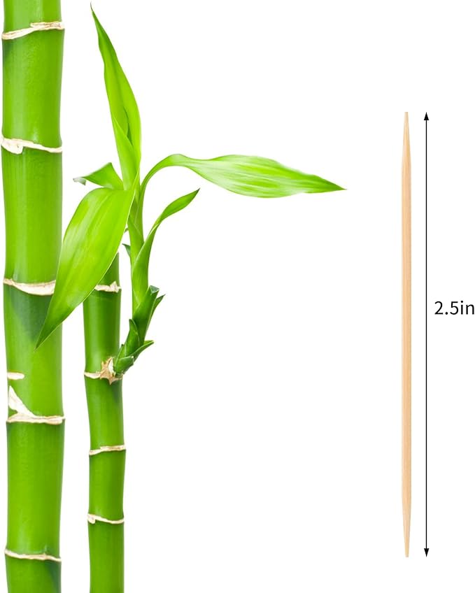 Damuzhi 1000 Count Bamboo Toothpicks Barbecue, Fruits And Teeth Cleaning - Round Double-Pointed Wooden Toothpicks, For Appetizers,Olives