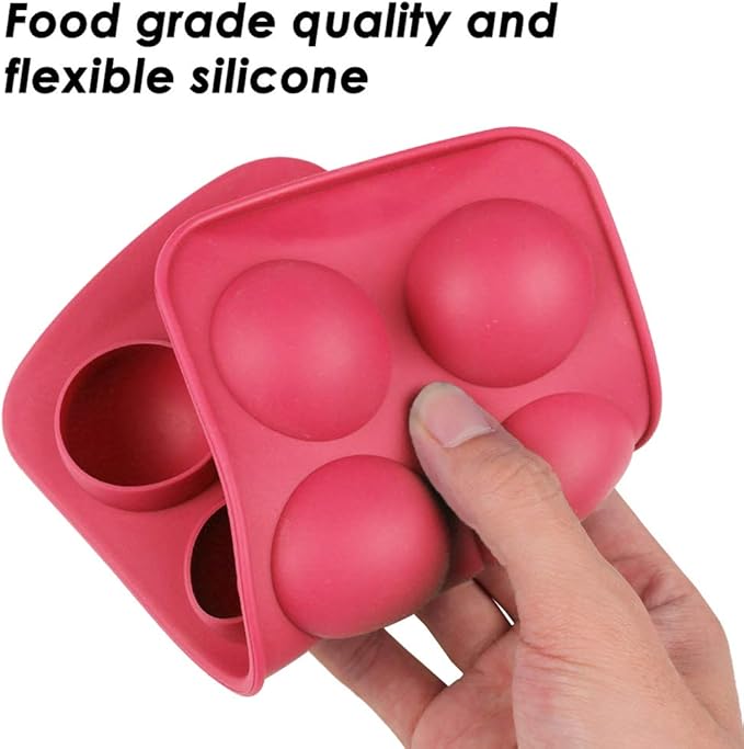 Set of 3, Silicone Chocolate Candy Molds, findTop Round Sphere Baking Molds for Cordial Truffle, Jello Pudding Ball Ice Cube Peanut Butter
