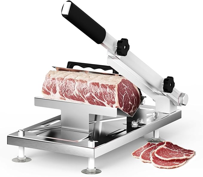 Manual Frozen Meat Slicer Stainless Steel Cleaver for Beef Mutton Pork Roll Home Cooking BBQ Hot Pot