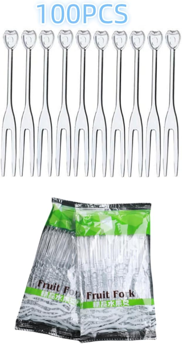 3 Pieces Watermelon Cutter Slicer Tools with 100PCS Disposable Plastic Fruit Forks,Stainless Steel Watermelon Cube Cutter Fruit Digging Spoon Carving Tools for Kitchen Gadget