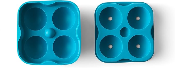 Houdini Large Sphere Ice Tray Mold, Makes Four Ice Balls, Blue