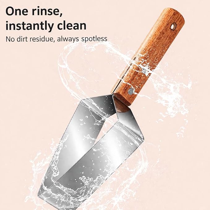Triangle Watermelon Cutter, Stainless Steel Watermelon Slicer with Wooden Handle, Handheld Fruit Cutter for Kitchen Gadgets, Portable for Summer Camping, Picnics, Home, Parties for Fruit, Cake (3PCS)