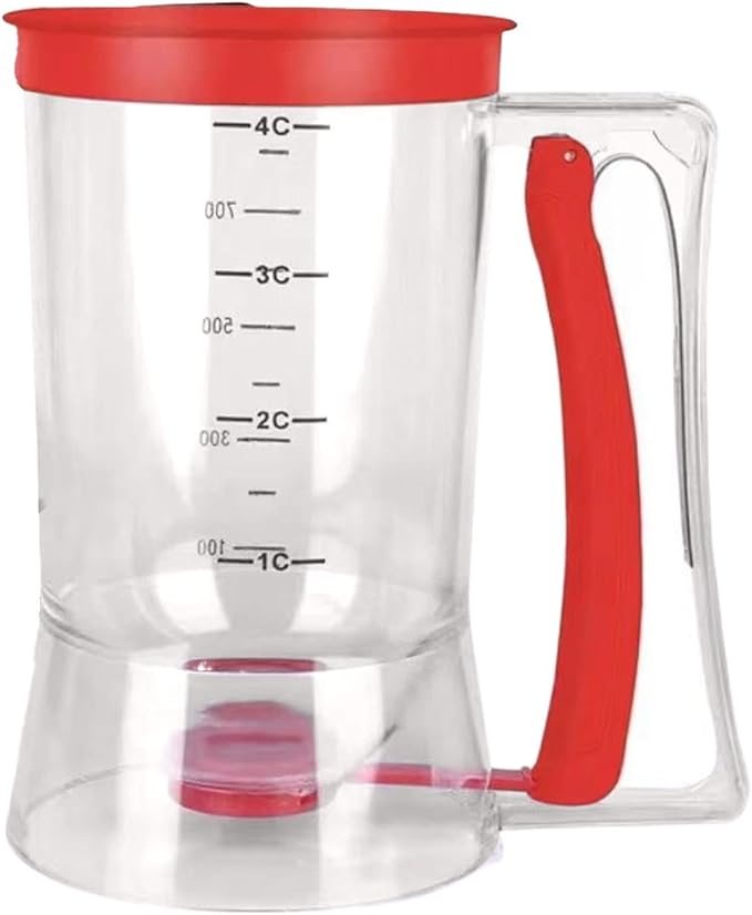 Pancake Batter Dispenser - Batter Separator Maker With Measuring Label - Handheld Batter Funnel Separator - 900ml Batter Pourer Dispenser - Pancake Maker Separator For Pancakes, Cupcakes
