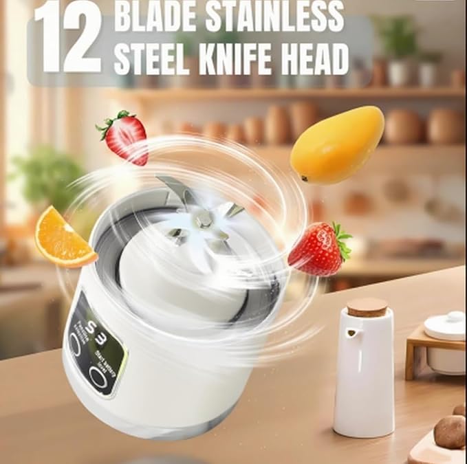 Paramexview® Portable Blender 16oz/500ml for Juices & Smoothies with 12 Stainless Steel Blades | USB Rechargable & 3 Levels Multi-Speed Control | 50W Powered fusion Portable Blender