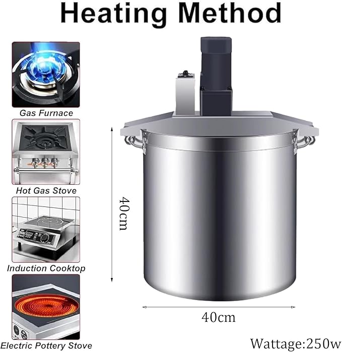 Automatic Food Mixer Pot Stirrer Mixer, 15l/25l/40l/60l/80l Stainless Steel Stand Mixer Kitchen Food Mixer With Double Stirring Paddle, Hot Pot Seasoning Bottom Soup Sauce Stirrer,Food blender
