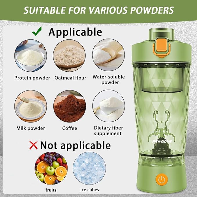 PROCHAIN Electric Protein Shaker Bottle, Protein Shakes Mixer, Portable Pre Workout Self Mixing Cup, Made with BPA-Free Tritan, 22oz