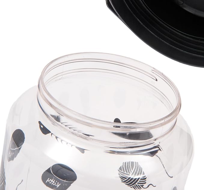 Lixit® Dog Treat Plastic Jar - Airtight Food and Treat Storage Jars for Dogs, Cats, Small Animals and Birds - Made in USA (Paw Prints - Gray, 64 Ounce (Pack of 2))