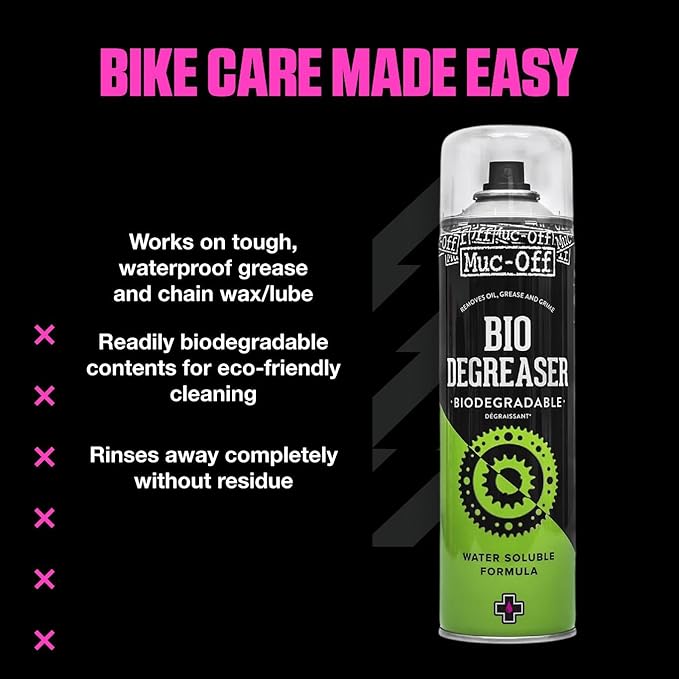 Muc-Off Bio Degreaser, 500 Milliliters - Water-Soluble, Biodegradable Bike Degreaser Spray - Effectively Deep Cleans Greasy Bicycle Parts