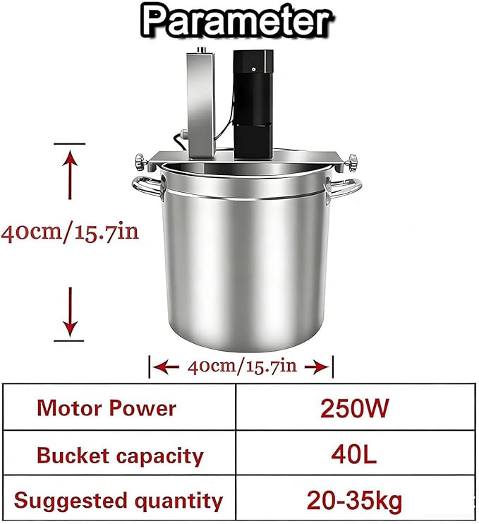 Automatic Food Mixer 20l/25l/40l/60l/85l, Electric Pot Stirrer with Mixing Shaft and Steady Scraper,Automatic Cooking Machine, Hot Pot Seasoning Bottom Soup Sauce Stirrer Frying Machine 40l
