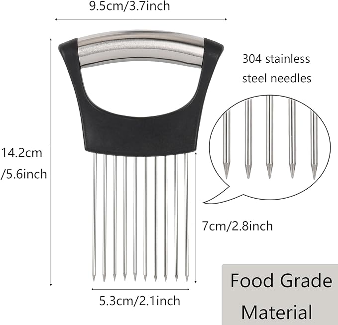 3 Pcs Onion Slicer Holder, All purpose Food Slicer Assistant Tool for Cucumber, Tomato, Potato, Egg, Avocados, Fruit Lemon and Meat