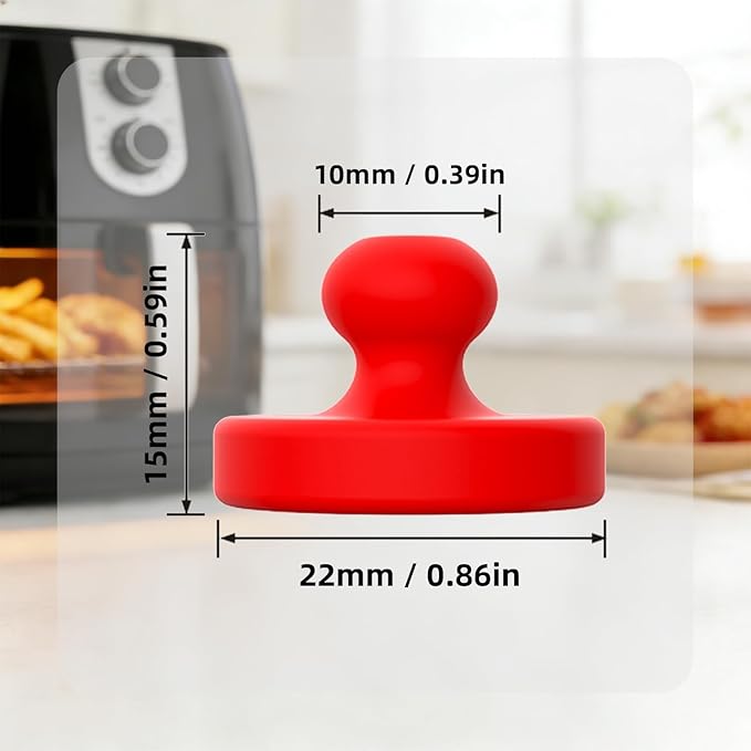 Air Fryer Magnets for Parchment Paper Liners, 8PCS Upgraded Silicone Magnetic Buckles, High Temp Resistant Air Fryer Accessories, Prevent Paper Blowing, Burning & Covering Food (Red)