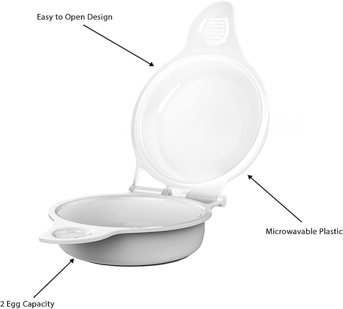 Microwave Egg Maker, a Healthy Breakfast Cooking Utensil - Kitchen Essentials, Easy to Make- Holds Up to Two Eggs and Cooks in 45 Seconds