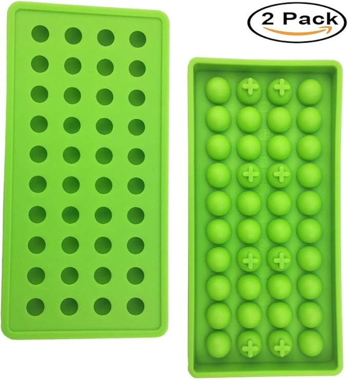 Mydio Mini Ice Ball Molds DIY Molds Tool for Candy pudding jelly milk juice Chocolate mold or Cocktails & whiskey particles (2 pack, Green)