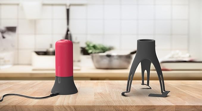 Uutensil Stirr Plus - Automatic Pan Stirrer with Timer - Includes USB Charging Cradle - Teal x Grey