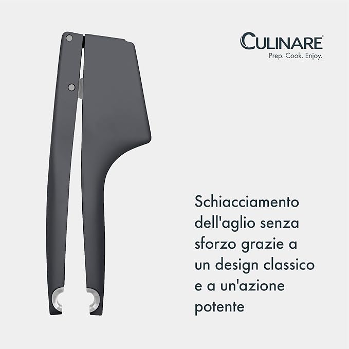 Culinare Garlic Press – Ergonomic Garlic Crusher with Large Chamber for Multiple Cloves – Easy to Use Ginger Mincer – Powerful Stainless Steel Crushing Action – Dishwasher Safe, 2-Year Guarantee