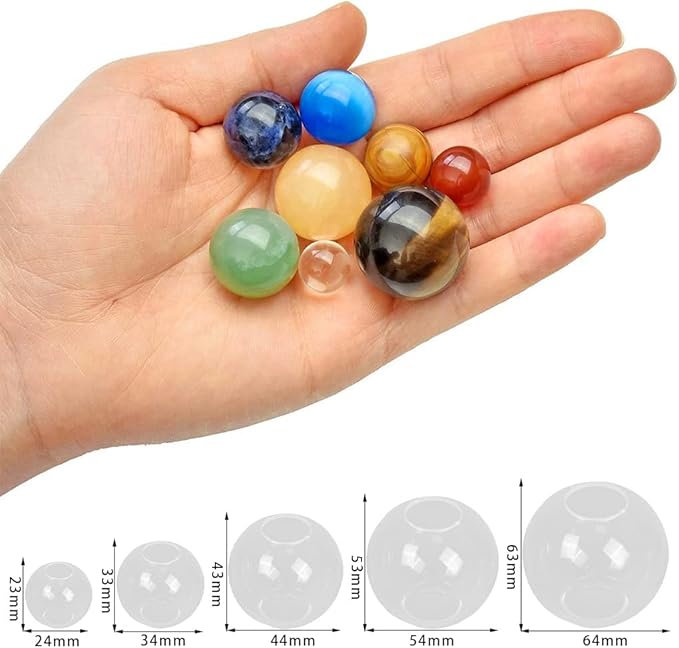 FineInno 5 PCS Sphere Resin Molds 0.9",1.3 ",1.7 ",2",2.5" 3D Seamless Round Ball Orbs Silicone Mold Casting Molds for Epoxy Resin Jewelry, Soap, Candle