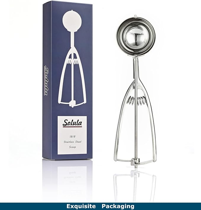 18/8 Stainless Steel Large Ice Cream Scoop Disher Melon Baller 4 Tablespoon