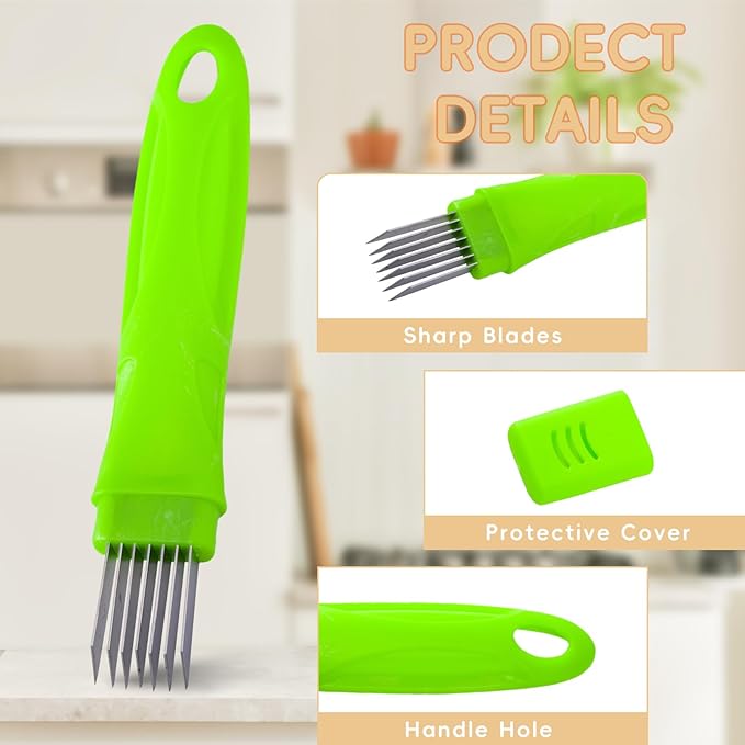 XJMWXHFC 2Pcs Chopped Green Onion Knife, Scallion Cutter Shred Knife, Vegetable Cutter Sharp Scallion Cutter Shred Knife, Stainless Steel Household Multifunctional Food Slicer Gadget