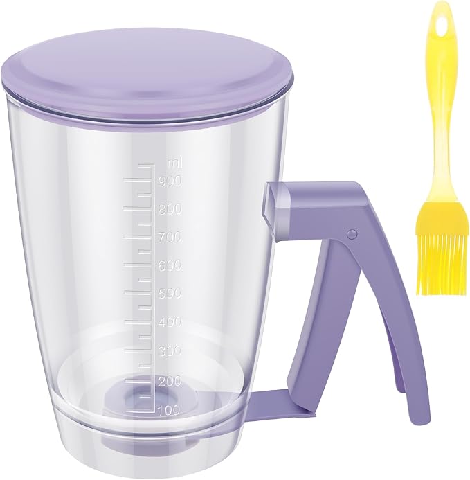 Pancake Batter Dispenser with Squeeze Handle 30.43 oz Batter Separator Baking Tools for Pancakes Cupcake Waffle Muffin Mix Cake