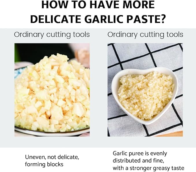 Garlic Press and Slicer 2-in-1,Multifunctional Garlic Slicing & Mincer with Cleaning Brush, Effortlessly Crush and Mince with This Ergonomic Handle-Garlic,Dishwasher Safe,Aluminum Alloy,Kitchen Tool