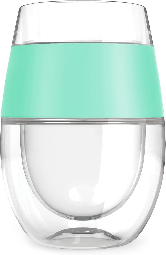 Host Freeze Plastic Wine Glasses for Red and White Wines, Gifts for Mom, Gifts for Women, Double Wall Insulated Wine Cooling Cups, Freezable Drink Chilling Tumblers, 8.5 oz, Set of 4, Assorted Colors