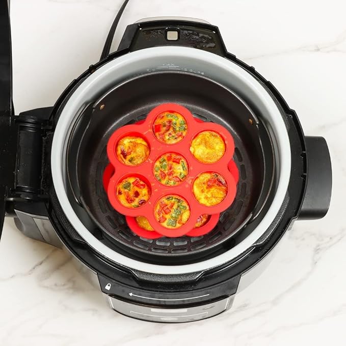 Egg Bites Tray with Lid | Silicone Molds for Instant Pot, Air Fryer, and Oven | Egg Bite for Pressure Cooker | Dishwasher Safe