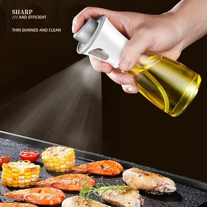 Oil Sprayer for Cooking, 180ml Glass Oil Dispenser Bottle Spray Lemon Juice Sprayer forSalad, Baking, Cleaning, Plants(pink)