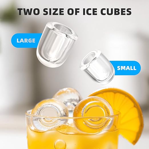 Antarctic Star Countertop Ice Maker, Portable Ice Machine with Carry Handle, 27Lbs/24H, 2 Sizes Bullet Ice, 8Cubes in 6 Mins Office/Kitchen/Bar Black