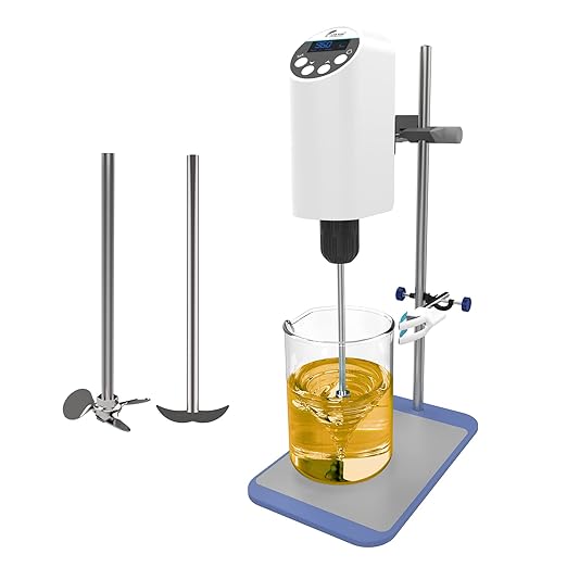 LAB FISH Laboratory Electric Overhead Stirrer Lab Digital Mixer | Stirring Rod and Stainless Steel Stand | Adjustable Speed 100-2000RPM,Powerful Heavy Duty 20L,30000 mPas