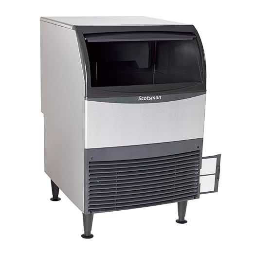 Scotsman UN324A-1 Undercounter Nugget-Style Ice Maker Machine with Bin, 340 lb Daily Production, 80 lb Storage, Stainless Steel, 115V, Air-Cooled Commercial Ice Producer