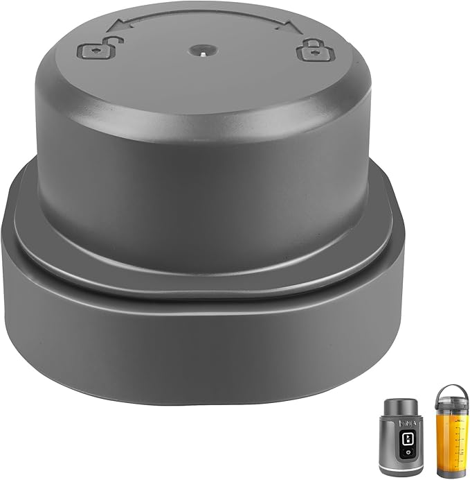 Blade Cover and Vessel Cap for Ninja Blast Portable Blender BC100 Series and BC151 Series, Accessories, Replacement Parts, Leakproof, Dishwasher Safe, Food Grade. Grey