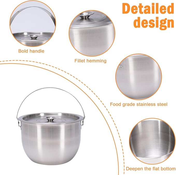 Ice Bucket with Lid, Scoop and Tongs, Champagne Buckets, Wine Chillers, Beverage Tub with Handles, Ideal for Parties, Bar, Pool, Beach and Home, Indoor＆Outdoor Use, Large Capacity, Silver