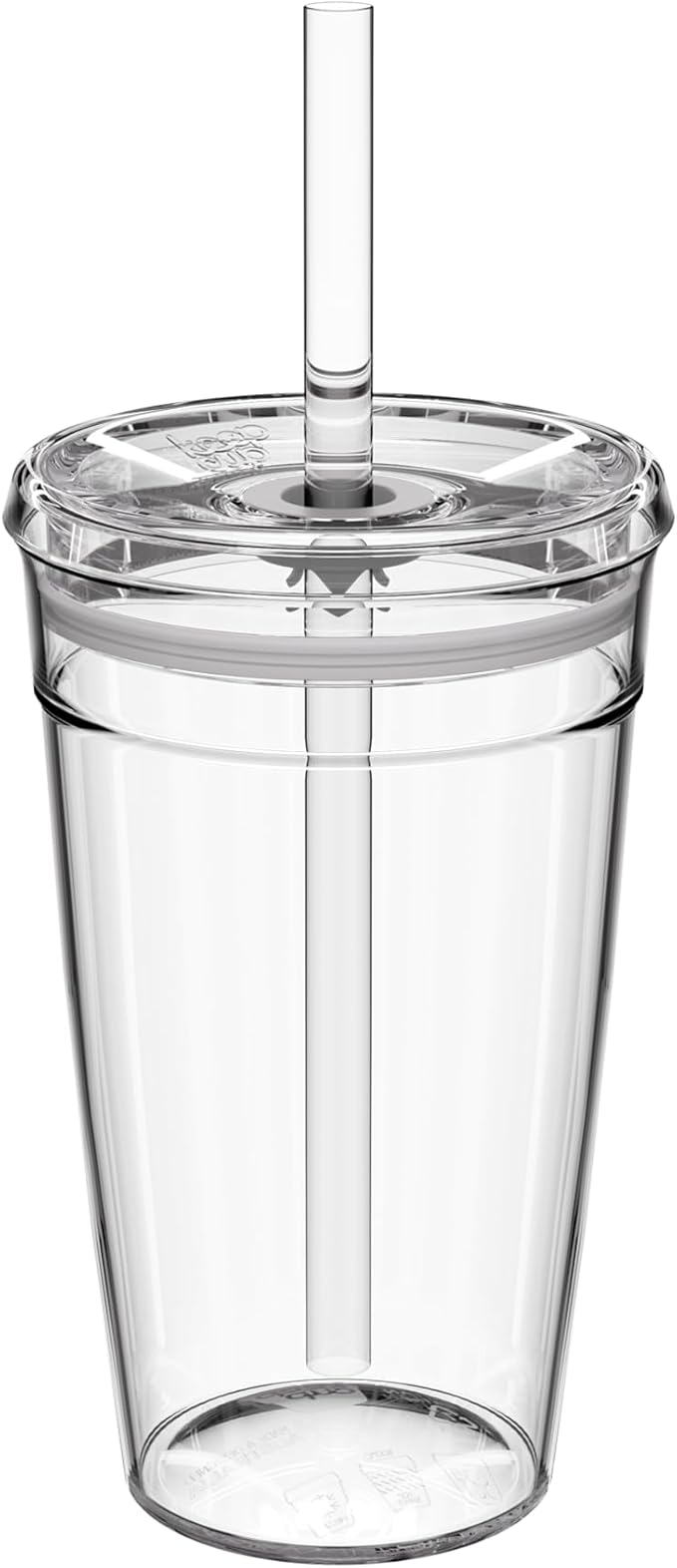 KeepCup Cold Cup - Clear Plastic, Reusable Ice Coffee Tumbler with Lid and Straw - Grande 16oz (454ml)