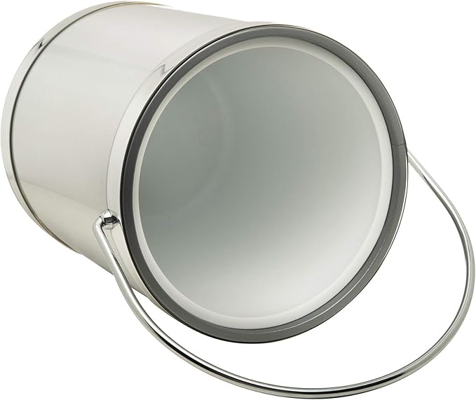 Made In USA Metallic Deco Collection Double Walled Insulated Ice Bucket With Ice Tongs (5-Quart, Silver)