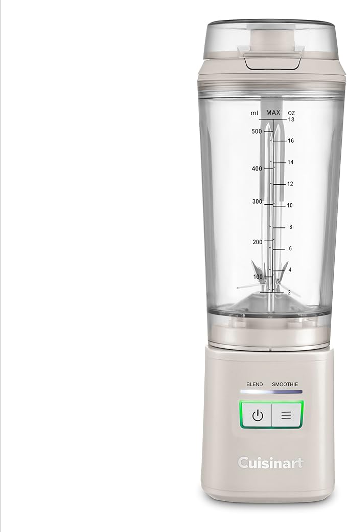 Cuisinart Cordless Rechargeable Portable Blender for Smoothies & Shakes, Personal Smoothie, Compact For Travel, On-the-Go Use, Tan, PBL-100