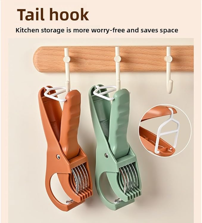 Multi-Functional Banana Slicer Cutter - All-in-One Kitchen Gadget for Fruits & Vegetables, Perfect as Grape Cutter & Strawberry Slicer, Safe for Kids & Dishwasher Safe (Orange)